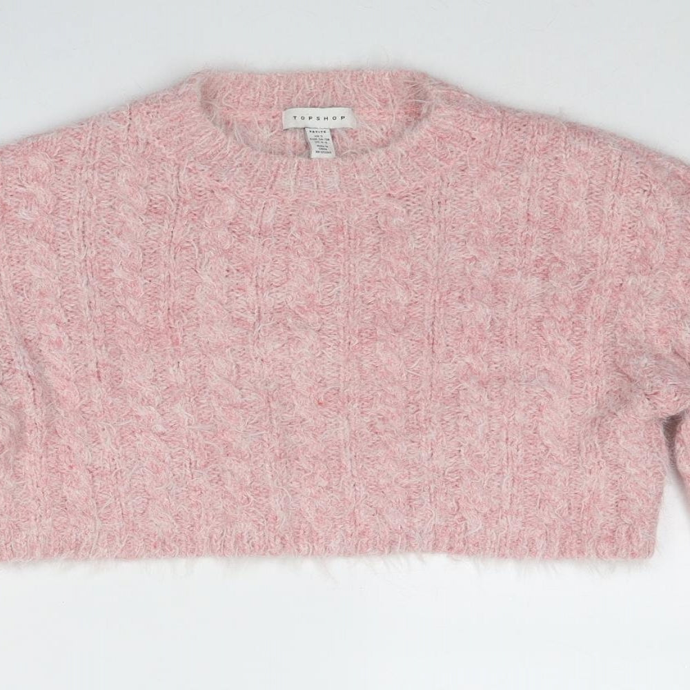 Womens UK Size S Topshop Pink Pullover Jumper