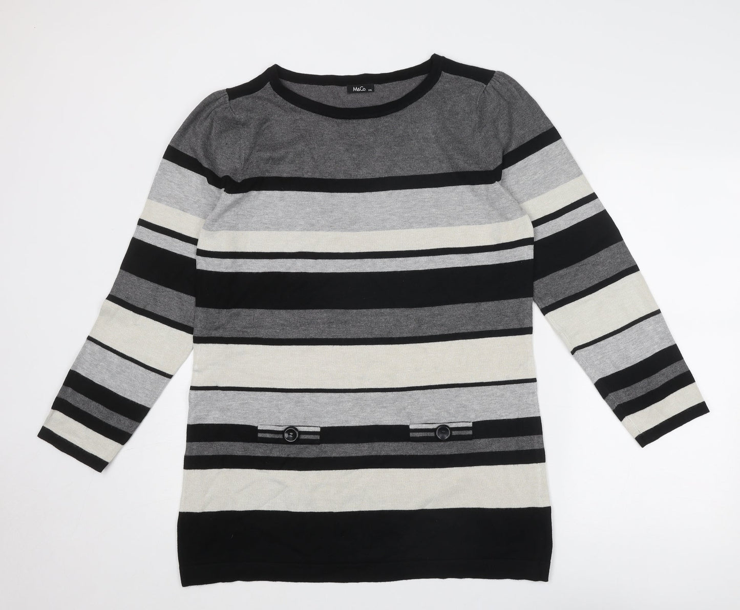 Womens UK Size 2XL M&Co Grey Pullover Jumper
