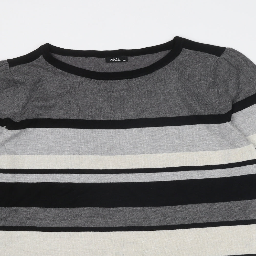 Womens UK Size 2XL M&Co Grey Pullover Jumper