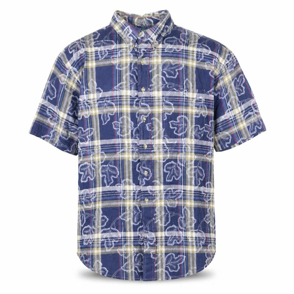 Mens UK Size L Loafers Blue  Button-Up Short Sleeve Casual Shirt