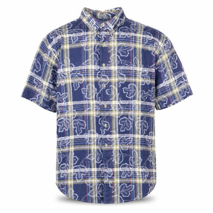 Mens UK Size L Loafers Blue  Button-Up Short Sleeve Casual Shirt