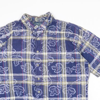 Mens UK Size L Loafers Blue  Button-Up Short Sleeve Casual Shirt