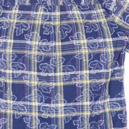 Mens UK Size L Loafers Blue  Button-Up Short Sleeve Casual Shirt
