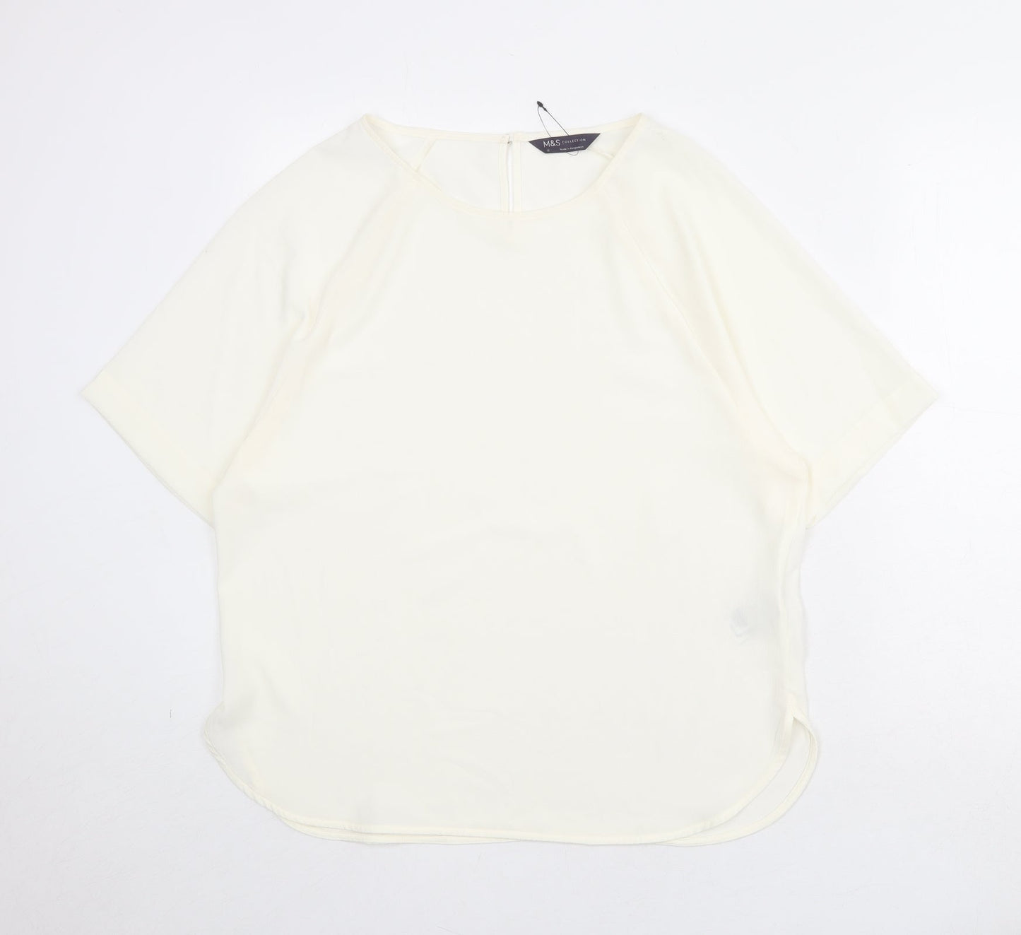 Womens UK Size 12 Marks and Spencer Ivory Basic Blouse