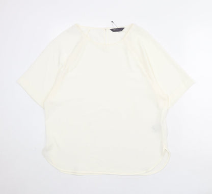 Womens UK Size 12 Marks and Spencer Ivory Basic Blouse