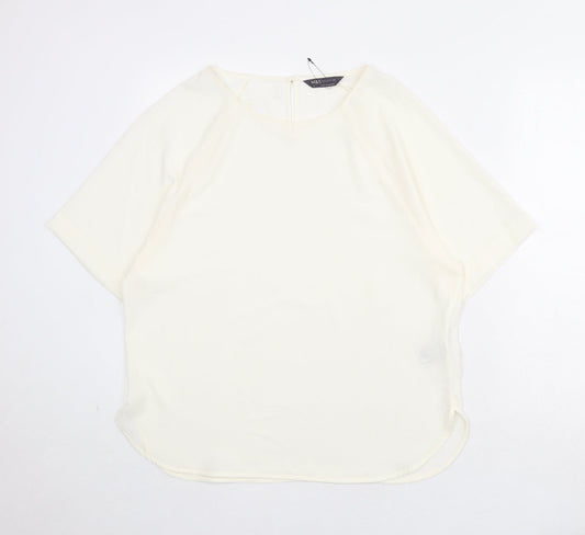 Womens UK Size 12 Marks and Spencer Ivory Basic Blouse