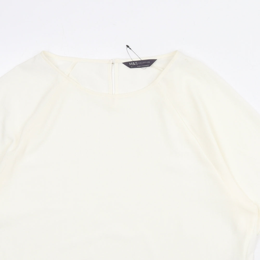 Womens UK Size 12 Marks and Spencer Ivory Basic Blouse