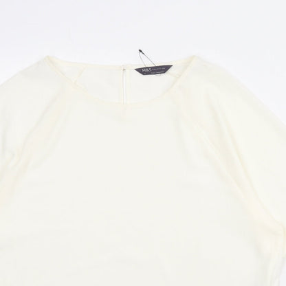 Womens UK Size 12 Marks and Spencer Ivory Basic Blouse