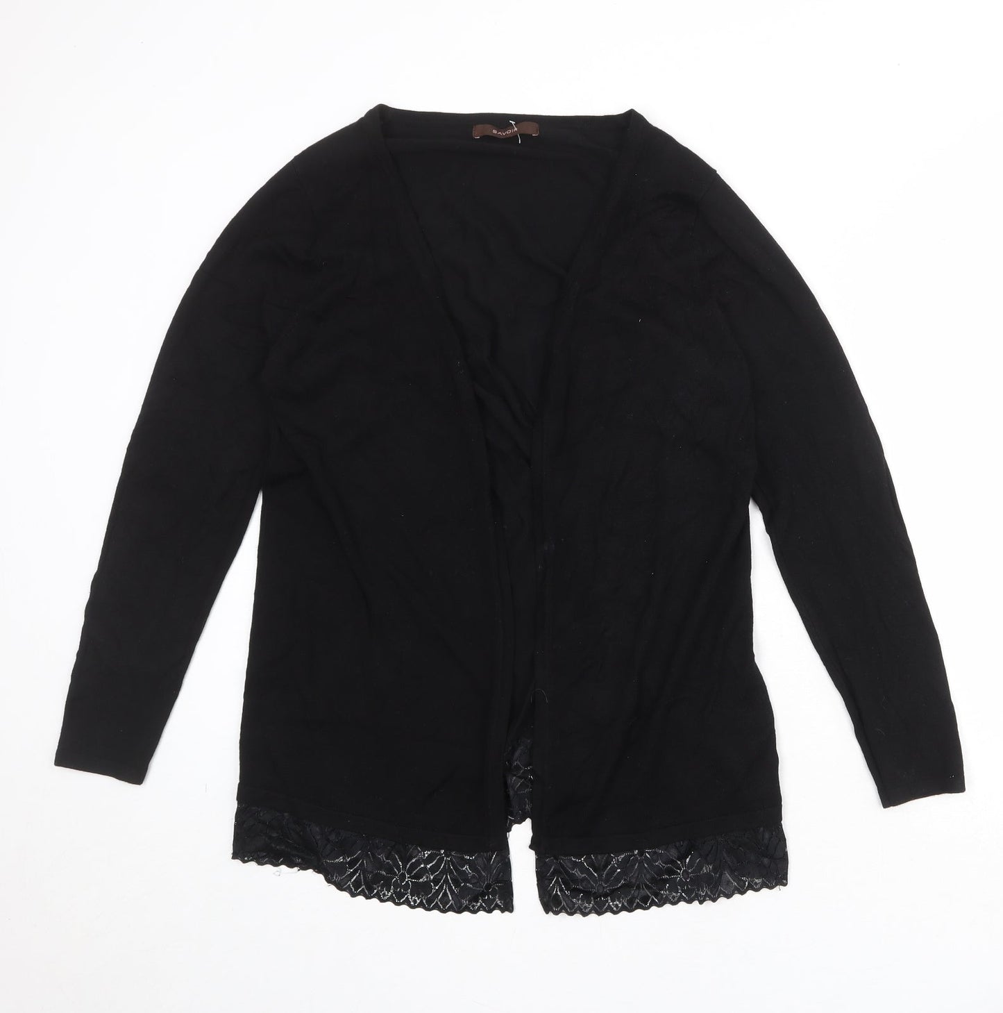 Womens UK Size 14 Savoir Black Cardigan Jumper