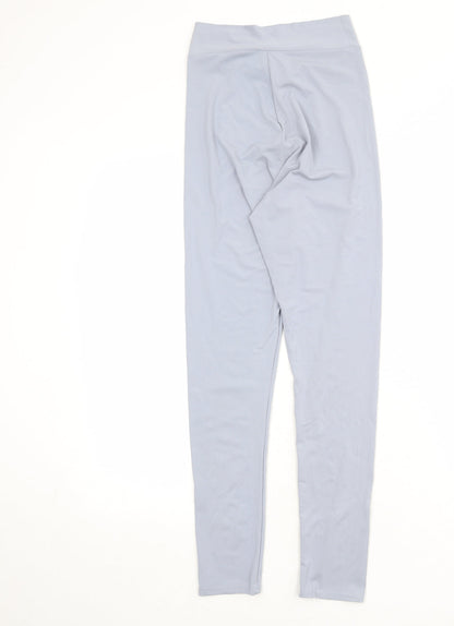 PRETTYLITTLETHING Womens Blue Polyester Compression Leggings Size 8 Regular