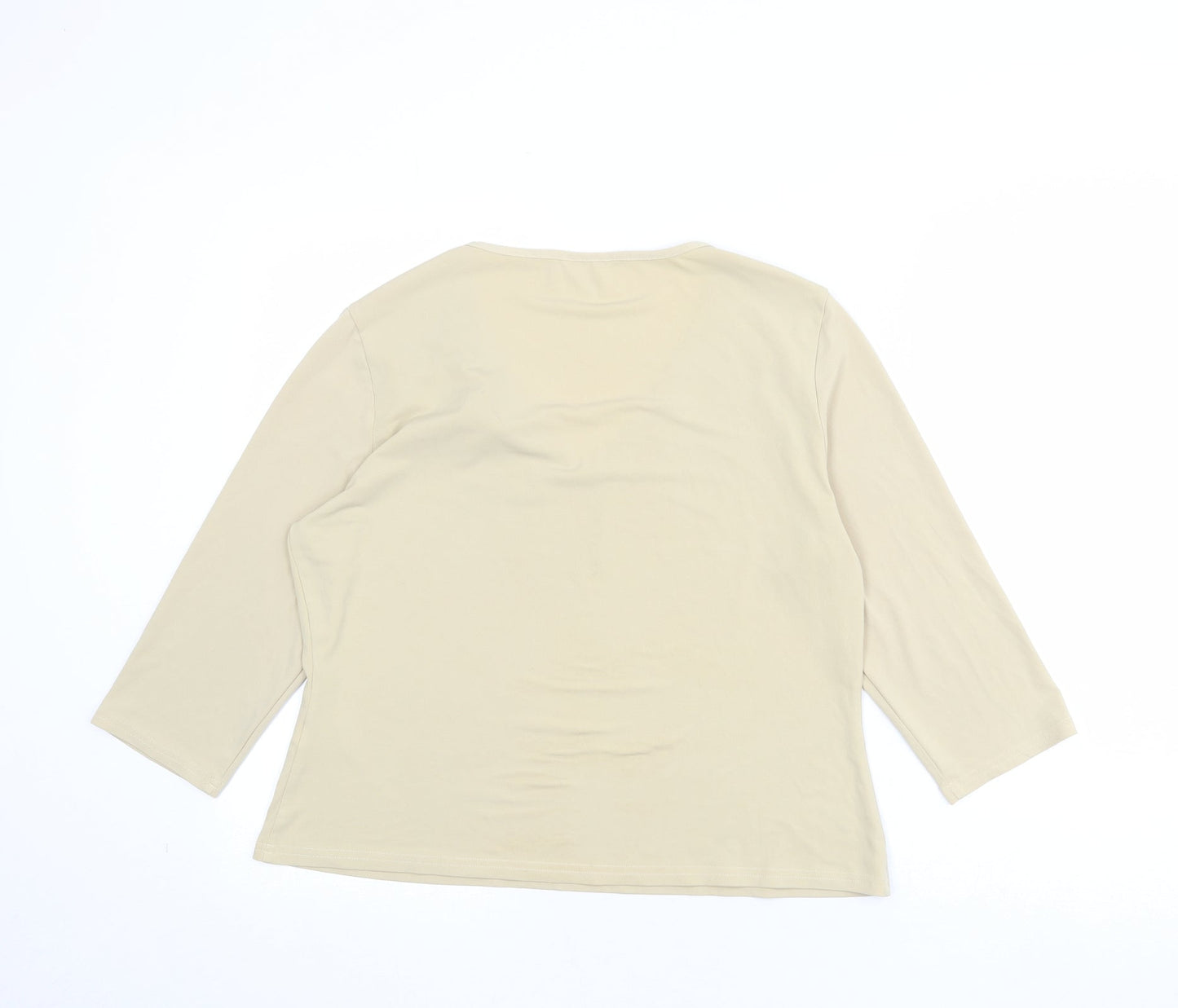 Womens UK Size 16 Berkertex Beige Basic T-Shirt