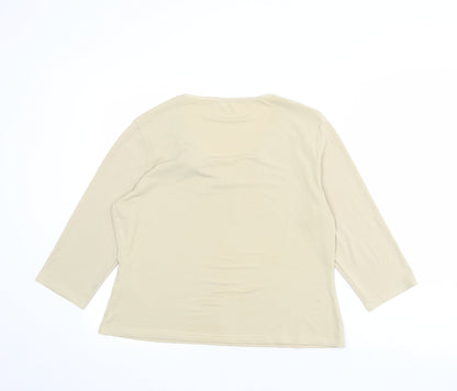 Womens UK Size 16 Berkertex Beige Basic T-Shirt
