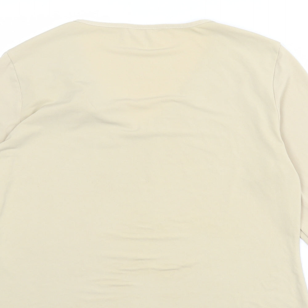 Womens UK Size 16 Berkertex Beige Basic T-Shirt