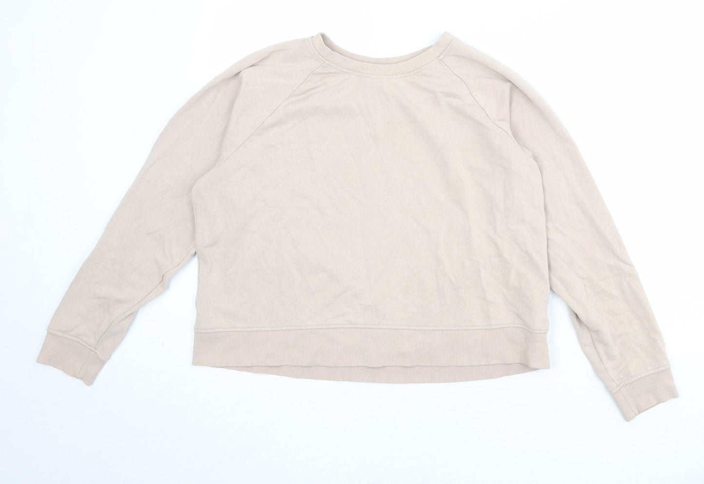 H&M Womens Beige Cotton Pullover Sweatshirt Size L Pullover