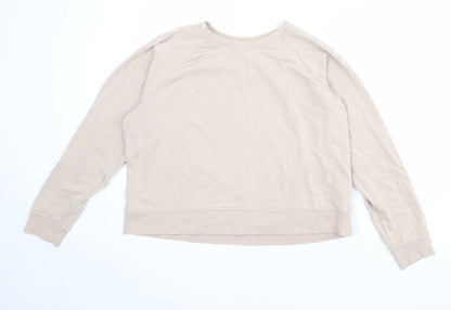 H&M Womens Beige Cotton Pullover Sweatshirt Size L Pullover
