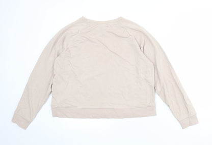 H&M Womens Beige Cotton Pullover Sweatshirt Size L Pullover