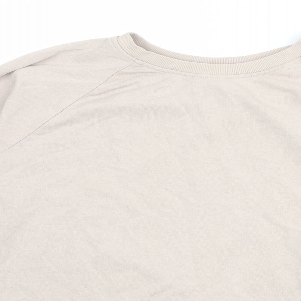 H&M Womens Beige Cotton Pullover Sweatshirt Size L Pullover