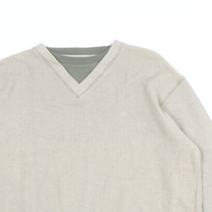 O-Club Mens Beige Cotton Pullover Sweatshirt Size L