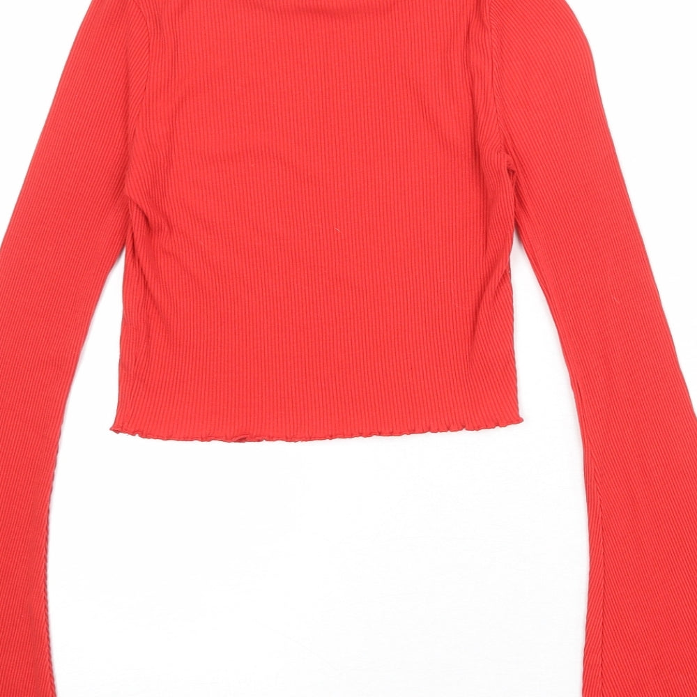 Womens UK Size 6 River Island Red Basic T-Shirt