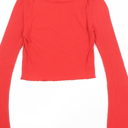 Womens UK Size 6 River Island Red Basic T-Shirt