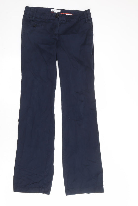 Mango Womens Blue Polyester Trousers Size 8 Regular Zip