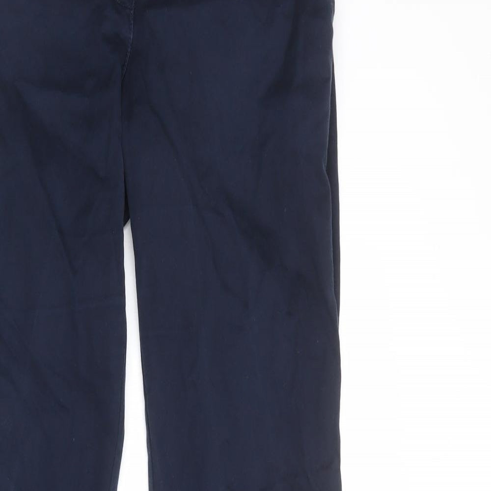Mango Womens Blue Polyester Trousers Size 8 Regular Zip