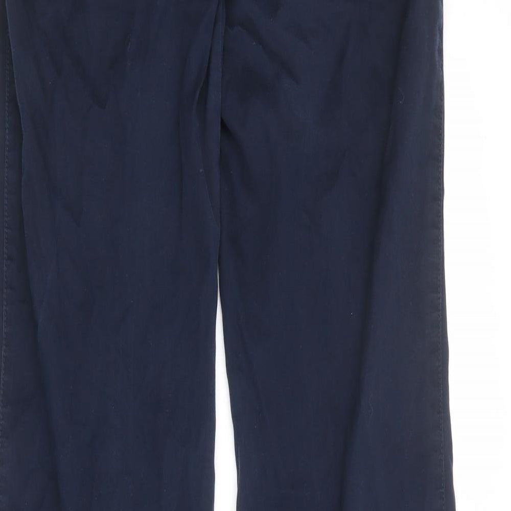 Mango Womens Blue Polyester Trousers Size 8 Regular Zip