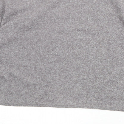 New Look Womens Grey Polyester Pullover Sweatshirt Size S Pullover - Flower Detail