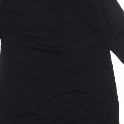 Julien Macdonald Womens Black Geometric Viscose Jumper Dress Size 18 Round Neck Pullover