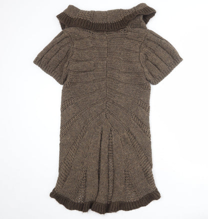 Womens UK Size 12 Oui Brown Cardigan Jumper