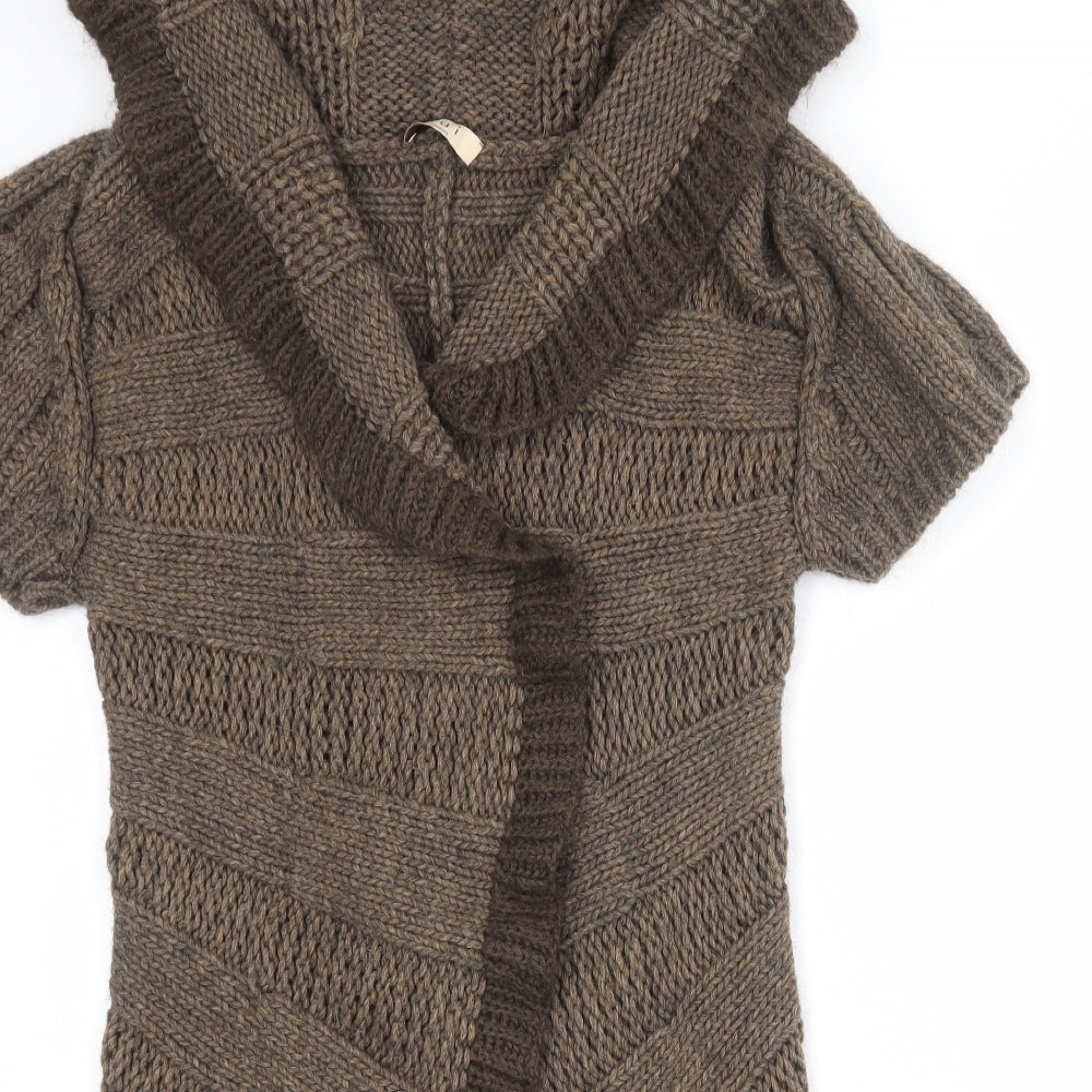 Womens UK Size 12 Oui Brown Cardigan Jumper