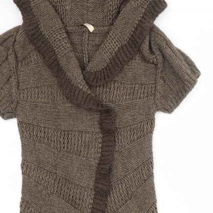 Womens UK Size 12 Oui Brown Cardigan Jumper