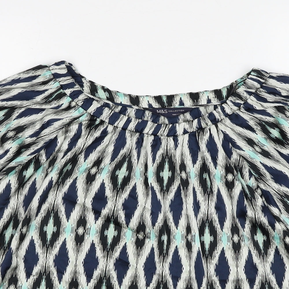Womens UK Size 8 Marks and Spencer Multicoloured Basic Blouse