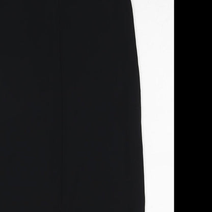 Topshop Womens Black Polyester Mini Size 6 V-Neck Pullover - Double Strap