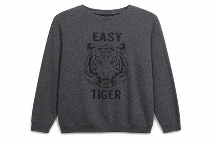 Blooming Jelly Womens Grey Polyester Pullover Sweatshirt Size XL Pullover - Easy Tiger