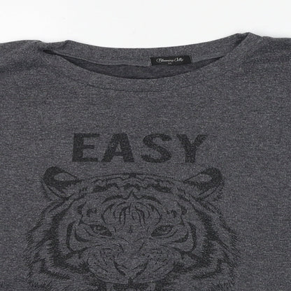 Blooming Jelly Womens Grey Polyester Pullover Sweatshirt Size XL Pullover - Easy Tiger