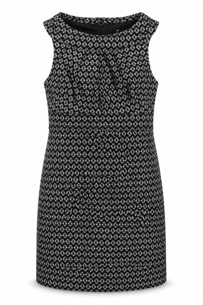 NEXT Womens Black Geometric Nylon Shift Size 10 Round Neck Zip