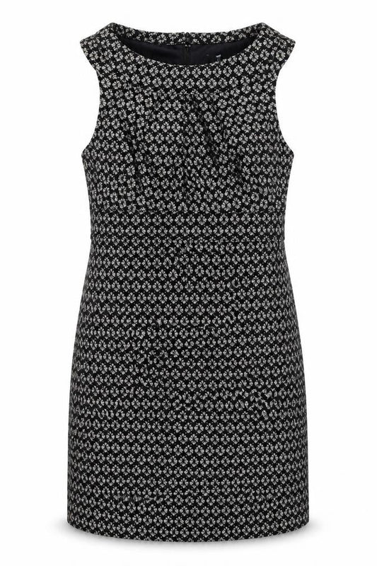 NEXT Womens Black Geometric Nylon Shift Size 10 Round Neck Zip