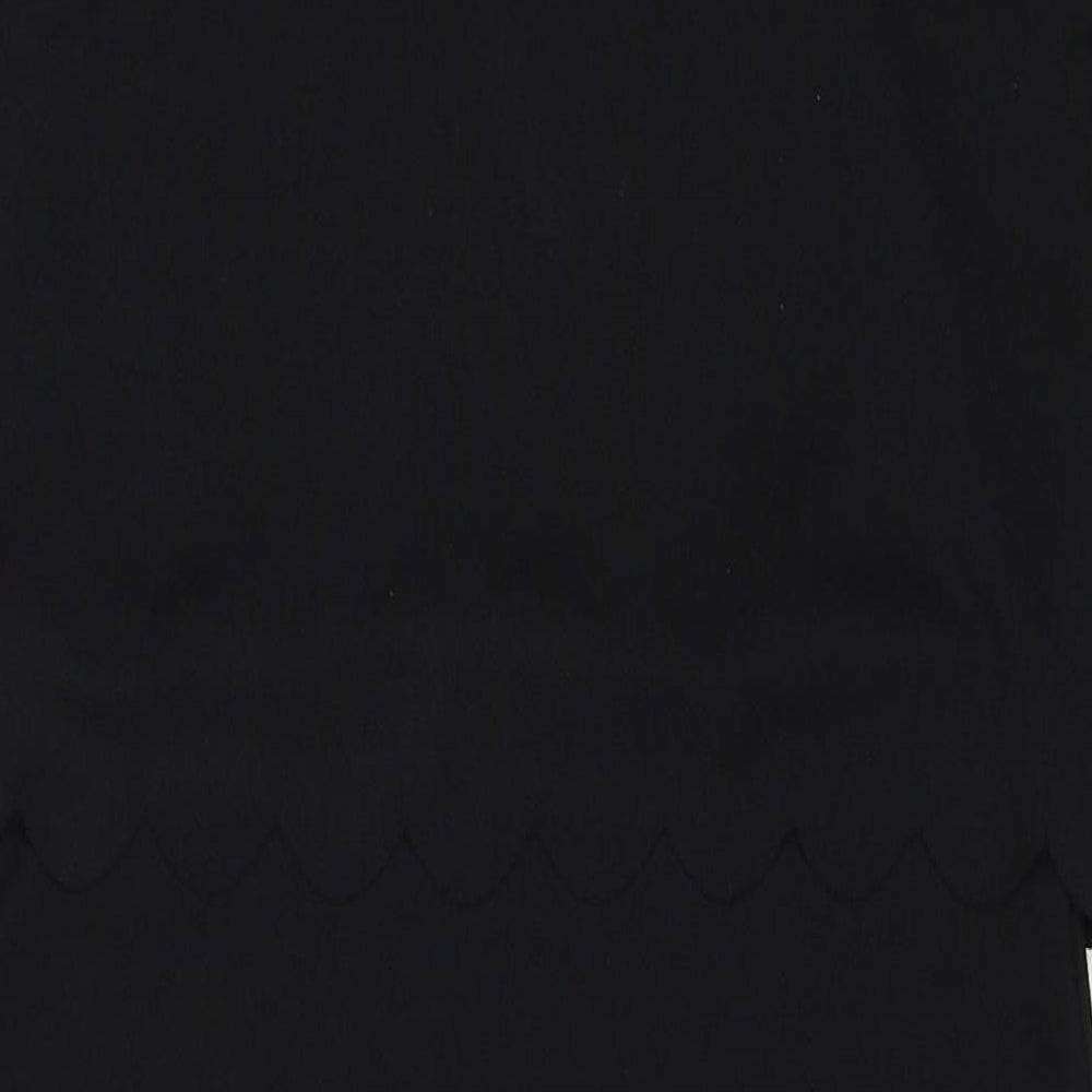 PRETTYLITTLETHING Womens Black Polyester Shift Size 10 Round Neck Pullover