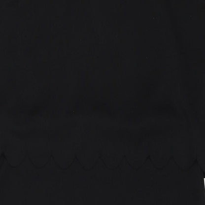 PRETTYLITTLETHING Womens Black Polyester Shift Size 10 Round Neck Pullover