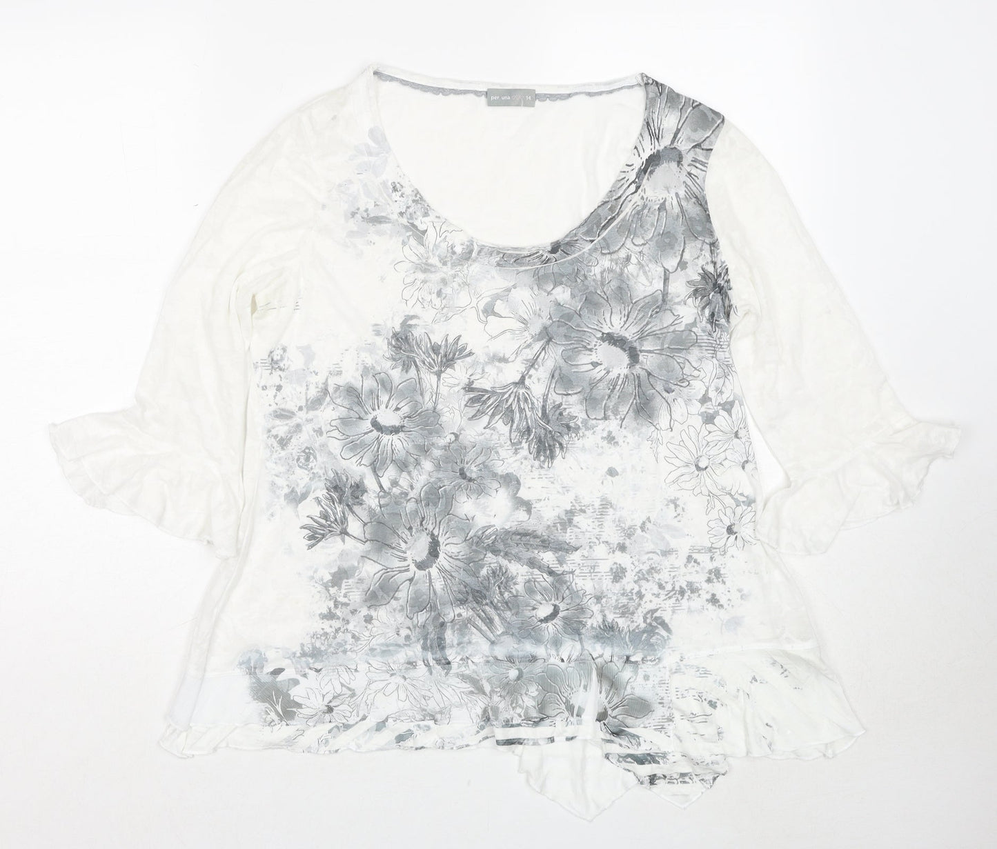 Womens UK Size 14 Per Una White Basic Blouse