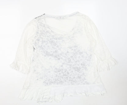 Womens UK Size 14 Per Una White Basic Blouse