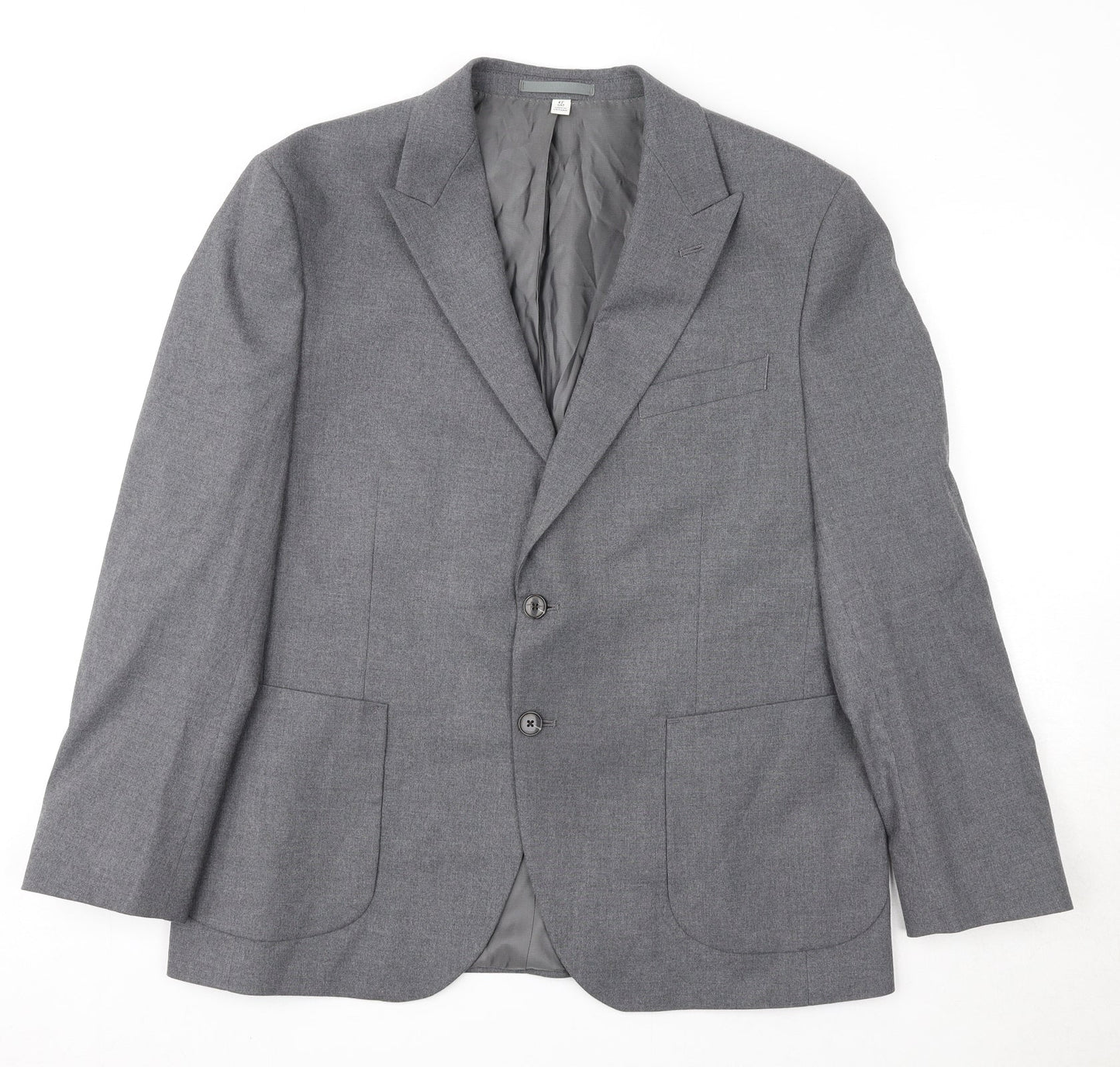 Autograph Mens Grey Polyester Jacket Suit Jacket Size 42 Regular