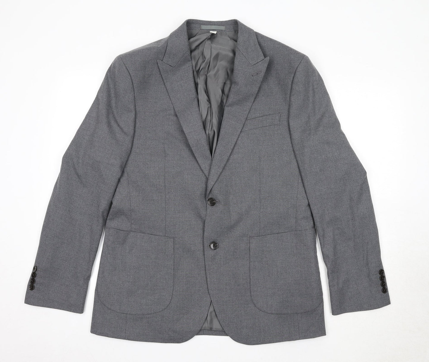 Autograph Mens Grey Polyester Jacket Suit Jacket Size 40 Regular