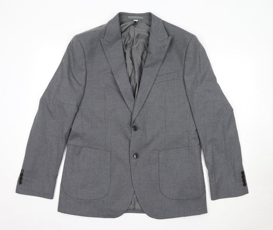 Autograph Mens Grey Polyester Jacket Suit Jacket Size 40 Regular