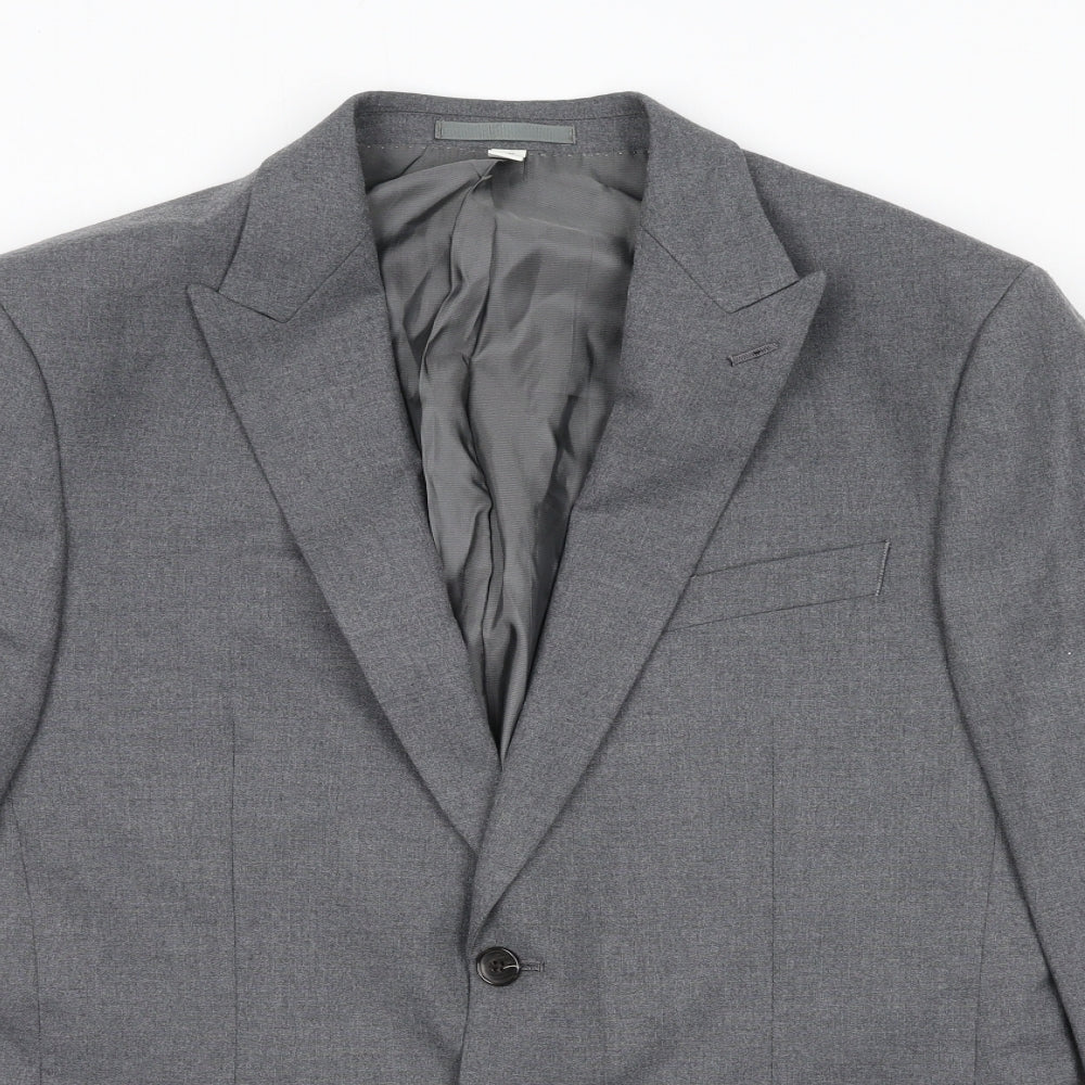 Autograph Mens Grey Polyester Jacket Suit Jacket Size 40 Regular