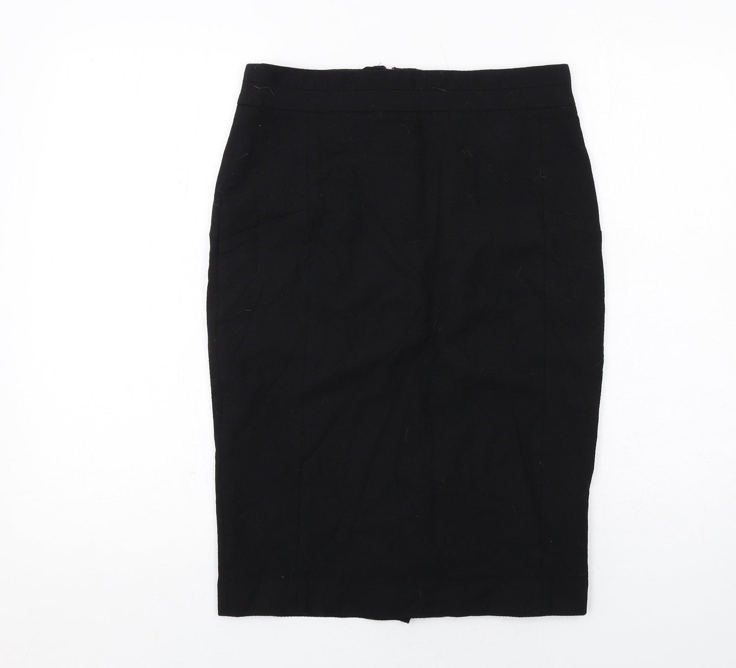NEXT Womens Black Wool Straight & Pencil Skirt Size 8 Zip