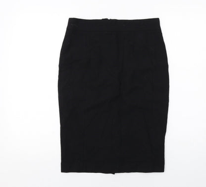 NEXT Womens Black Wool Straight & Pencil Skirt Size 8 Zip
