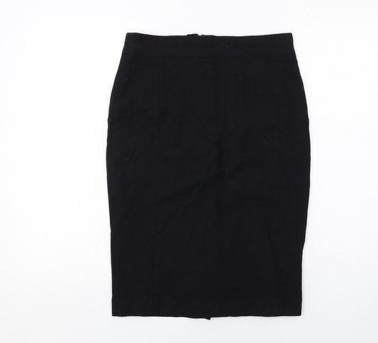 NEXT Womens Black Wool Straight & Pencil Skirt Size 8 Zip
