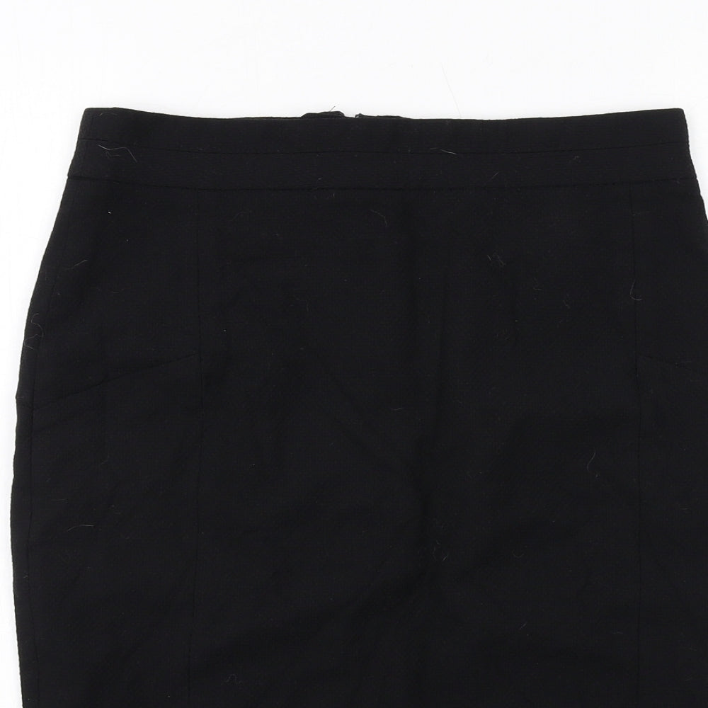 NEXT Womens Black Wool Straight & Pencil Skirt Size 8 Zip
